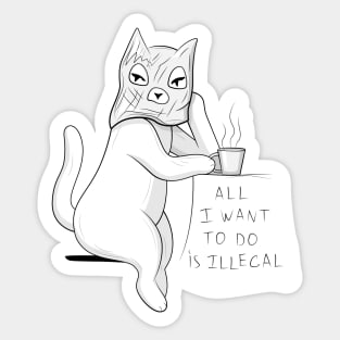 Illegal Cat Sticker